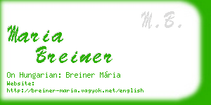 maria breiner business card